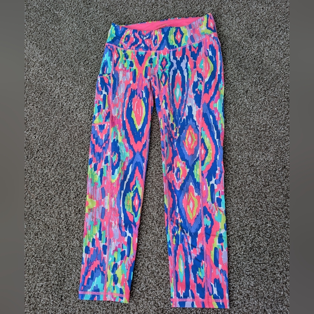 Lilly Pulitzer Neon Ikat Leggings in Pink, Blue, Green